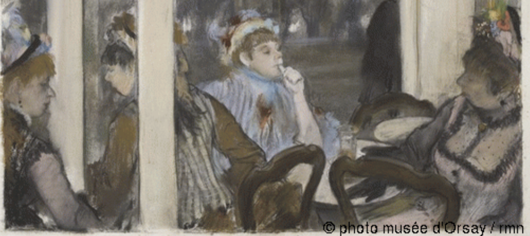 <p>Women on the Terrace of a Cafe in the Evening, Edgar Degas 1877</p>
