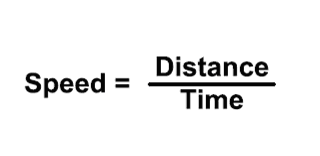 <p>Speed= Distance Traveled/Time Elapsed</p><p>s= d/t</p>