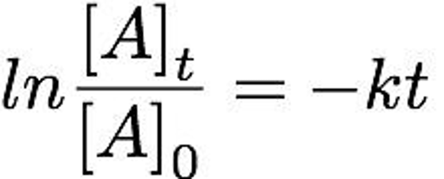 <p>ln[A]t - ln[A]0 = -kt for first order.</p>
