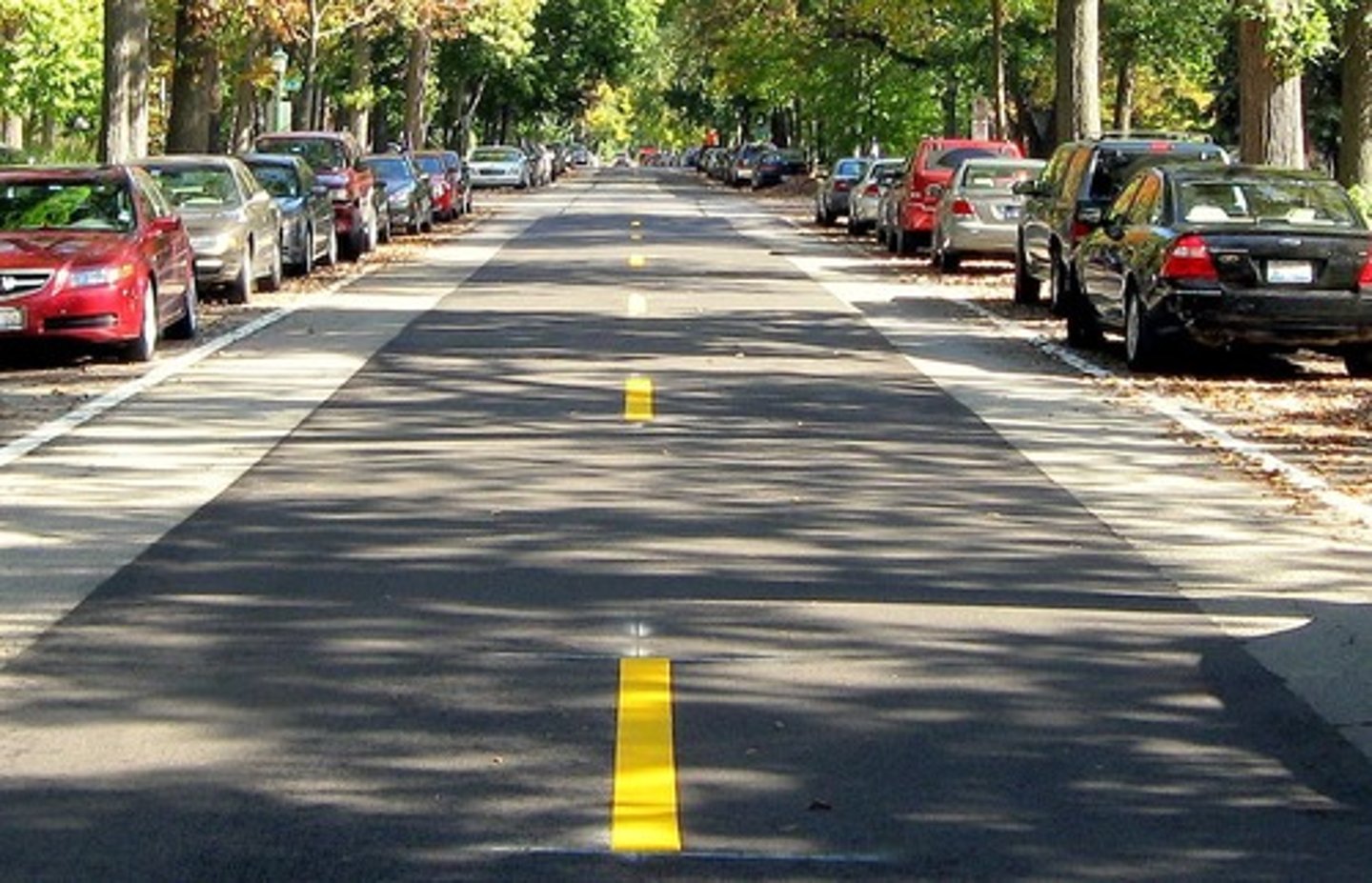 <p>a wide street</p>