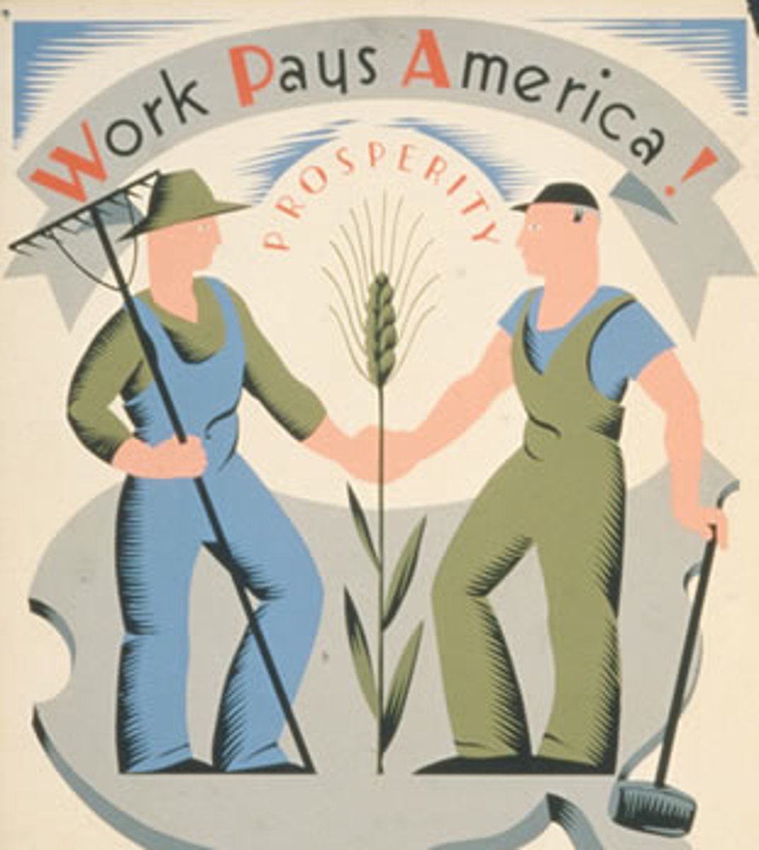 <p>Part of the 2nd New Deal in 1935. Increased employment by creating new public works projects. Built airports, roads, public buildings. Also sewed clothes for the needy, painted murals, and performed in theater groups.</p>