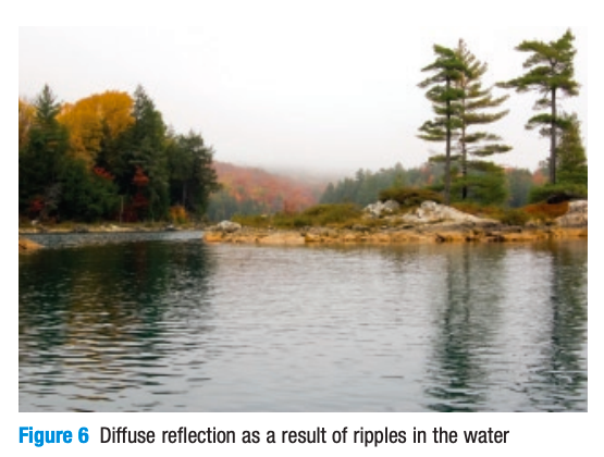 <ul><li><p>When light is reflected</p><ul><li><p>on a carpet</p></li><li><p>lake with many ripples (waves)</p></li></ul></li></ul>
