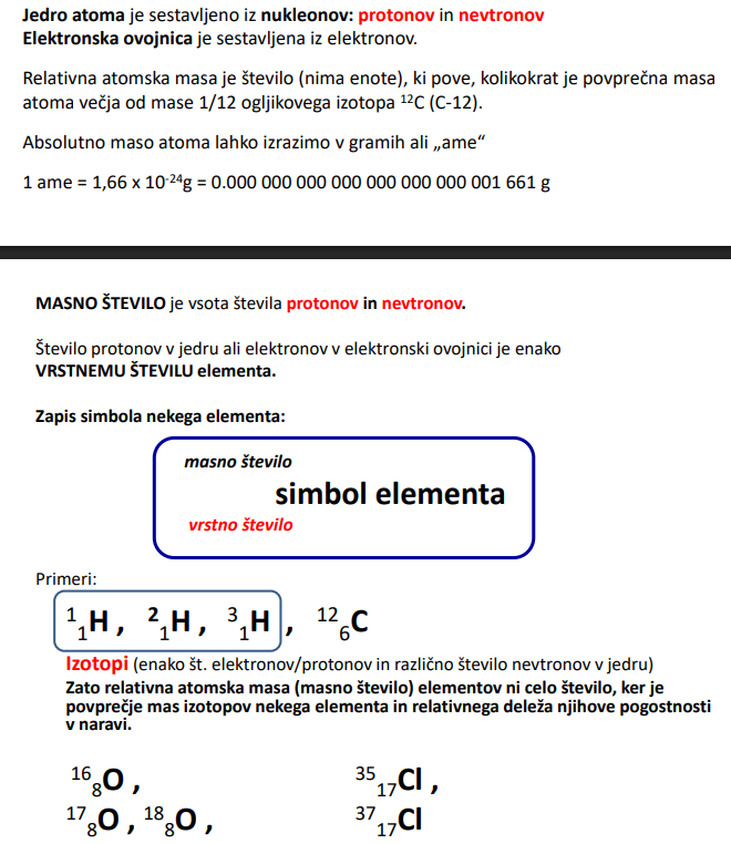 <p>Atom joda: 53 elektronov, 53 protonov in 74 nevtronov (127-53)</p><p>Atom zlata:79 elektronov, 79 protonov in 118 nevtronov (197-79)</p>