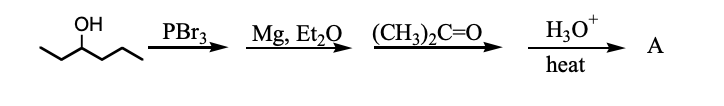 <p>What is the product, A, that would be obtained from the following reaction sequence?</p>