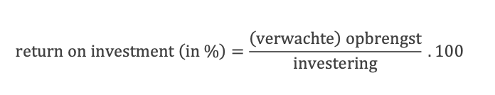 <p>Wat is de return on investment (ROI)?</p>