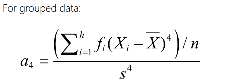 <p>Kurtosis provides information regarding the shape of the population distribution (the ‘peakedness’ or ‘heaviness’ of the tails of a distribution).</p>