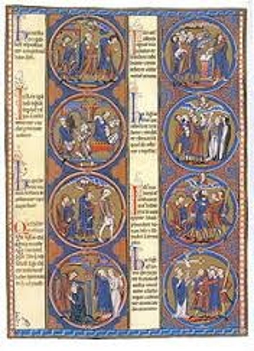 <p>"Bible moralisée"</p><p>One book, thousands of illustrations (pics for every few sentences)</p><p>Made in 13th century France and Spain</p><p>Paris was known for the production of books so many artists would go there to learn how to make books</p>