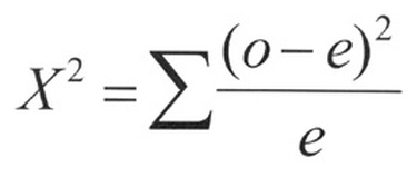 <p>where O = observed count and E = expected count.</p>