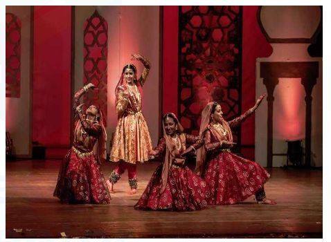 <p>Costume:</p><p>Ghungroo</p><p>Mle: Bare chested: dhoti, kurta or churidaar</p><p>Female: lehenga choli or churidaar kameez</p>