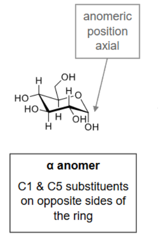 <p>C1 &amp; C5 substituents are on opposite sides of the ring.</p>