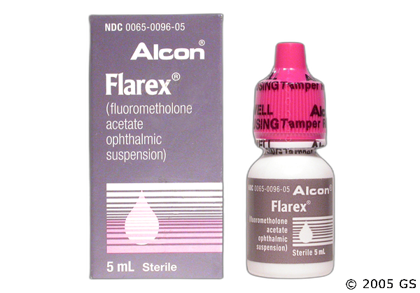 <ul><li><p>0.1% fluorometholone acetate </p></li><li><p>Suspension</p></li><li><p>FDA indicated for ocular inflammation</p></li><li><p>Rarely used, no generic available</p></li><li><p>Possible benefit in treating protracted or recalcitrant Thygeson’s Keratits</p></li><li><p>Does not have high receptor affinity → weak therapeutic effect</p></li></ul><p></p>