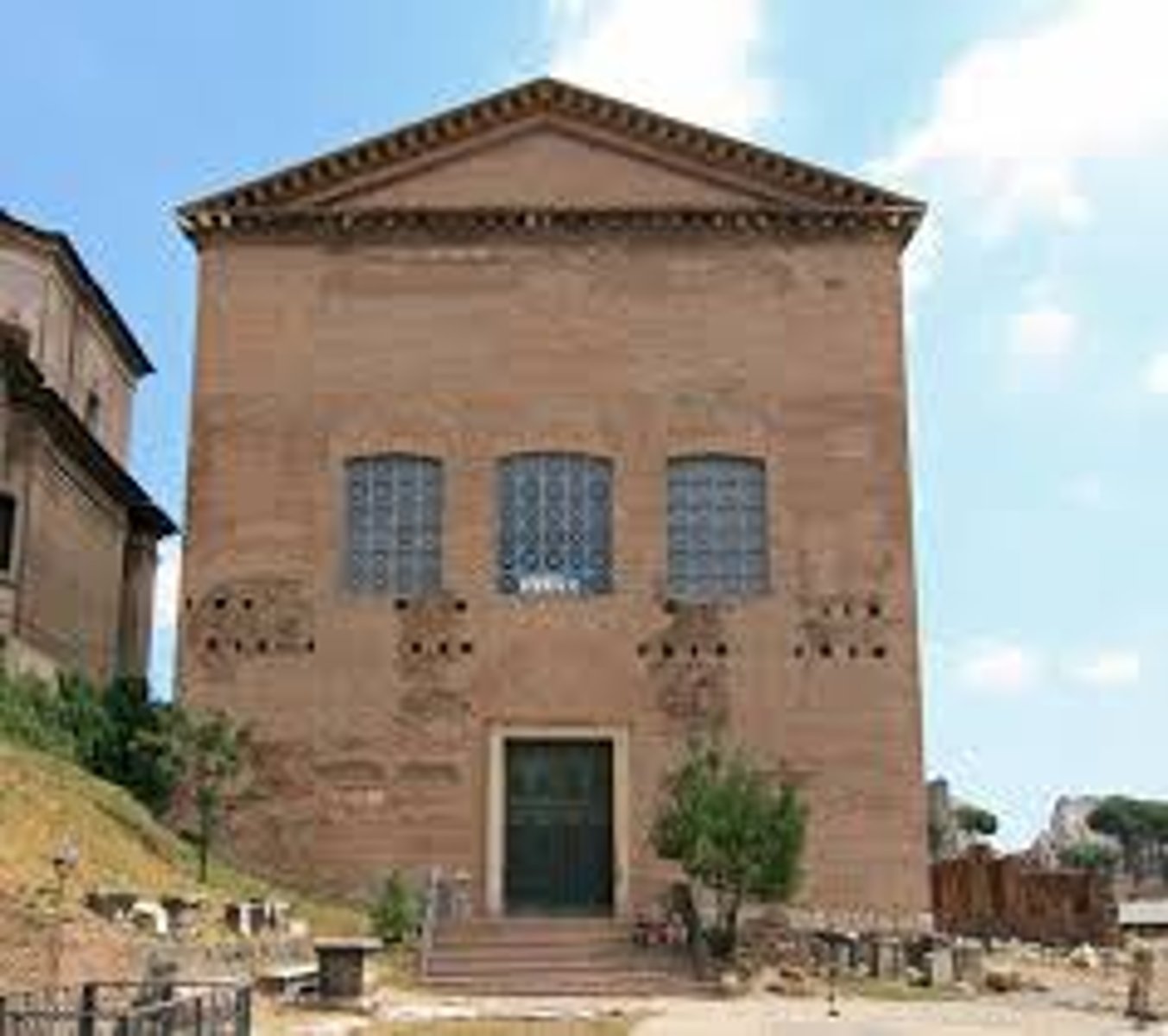 <p>the Senate house in the Roman Forum</p>