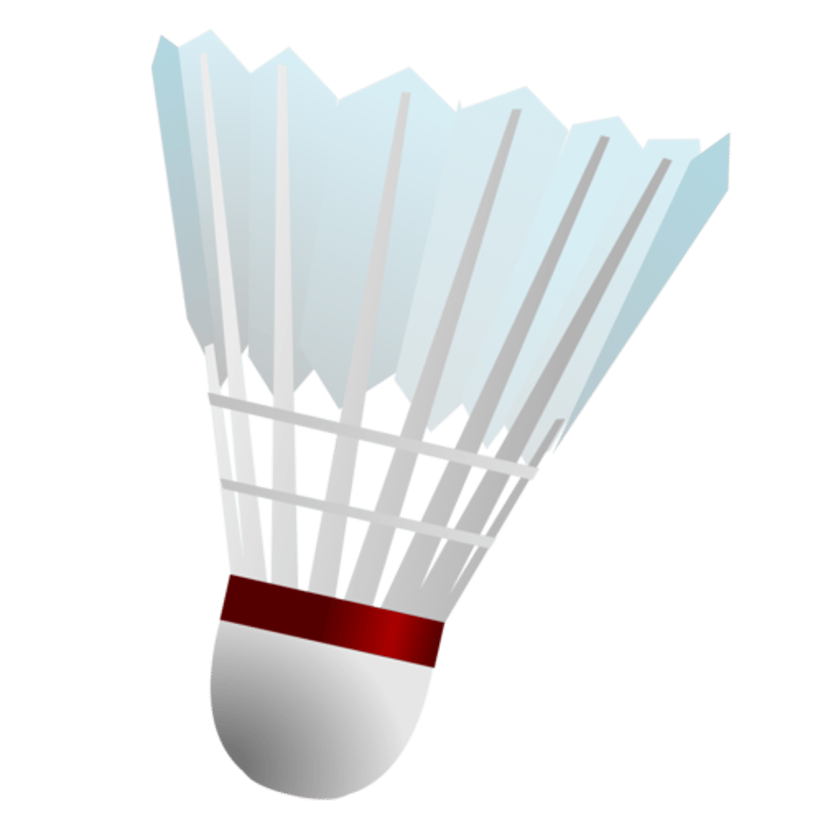 <p>a light object shaped like a cone that is hit over the net in the game of badminton</p>