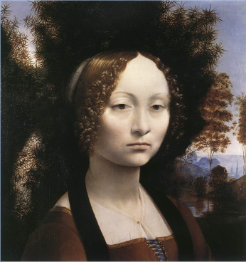 <p>Previous portraits in the renaissance had the subject looking off into the distance, Ginevra making direct eye contact, the portrait turned towards the viewer. Subject was made to look more attractive.</p>