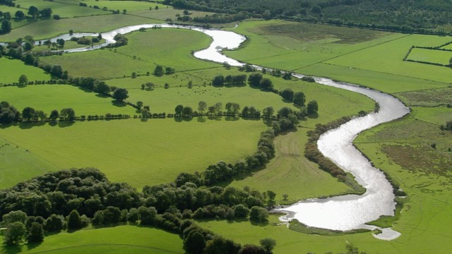 <p>- river is getting wider &amp; deeper</p><p>- load is smaller &amp; more rounded</p><p>- suspension is the main transportation type</p><p>- medium velocity &amp; discharge</p><p>- meanders</p><p>- ox-bow lakes</p><p>- flood plains</p><p>- levees</p><p>- eyots</p>