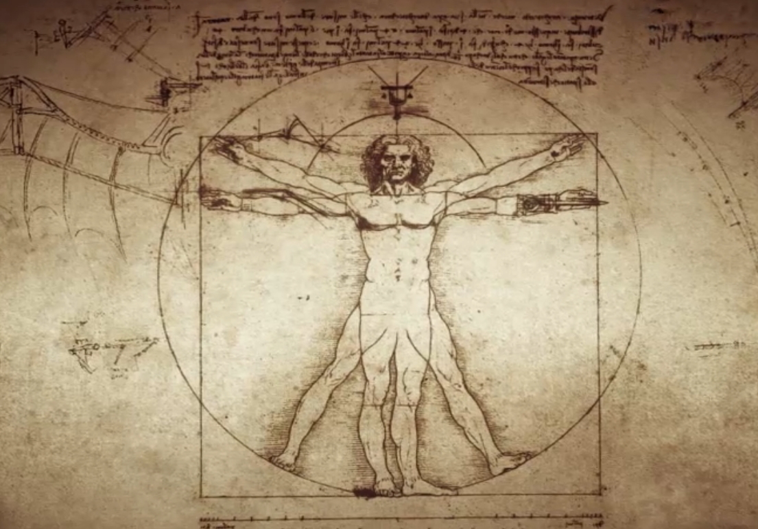 <p><strong>Source Information: </strong>"Vitruvian Man", Scientific Drawing, Leonardo da Vinci, 1490 <strong>Background:</strong> In 1490, Leonardo da Vinci created a study of human proportions, blending art and science during the Renaissance.</p>