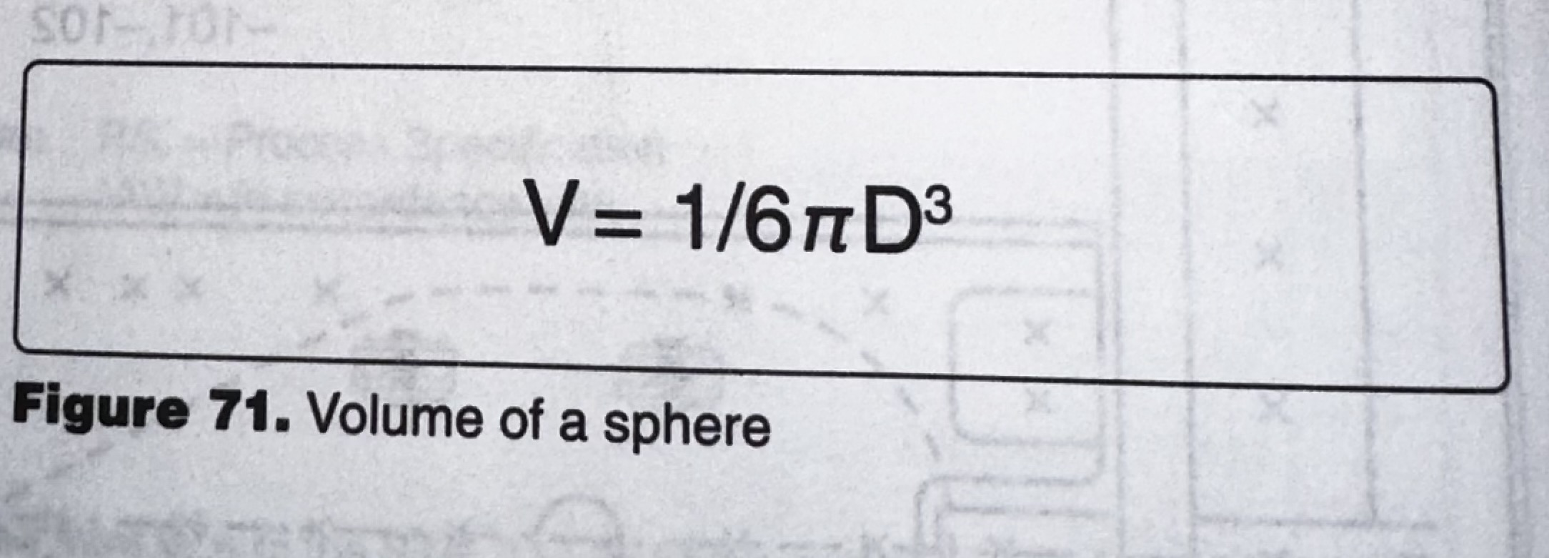 <p>(Refer to Figure 71.) What is the volume of a sphere with a radius of 4.5 inches?</p>