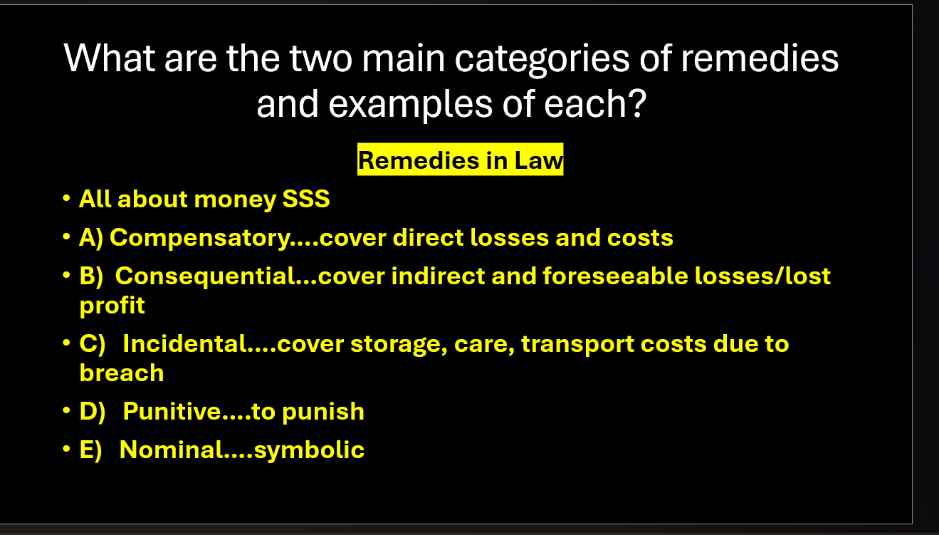 <p>Remedies in Law</p>