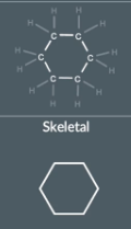 <p>This molecule has 6 carbon in a ring so we draw a hexagon with 6 point to represent each carbon</p><p></p>