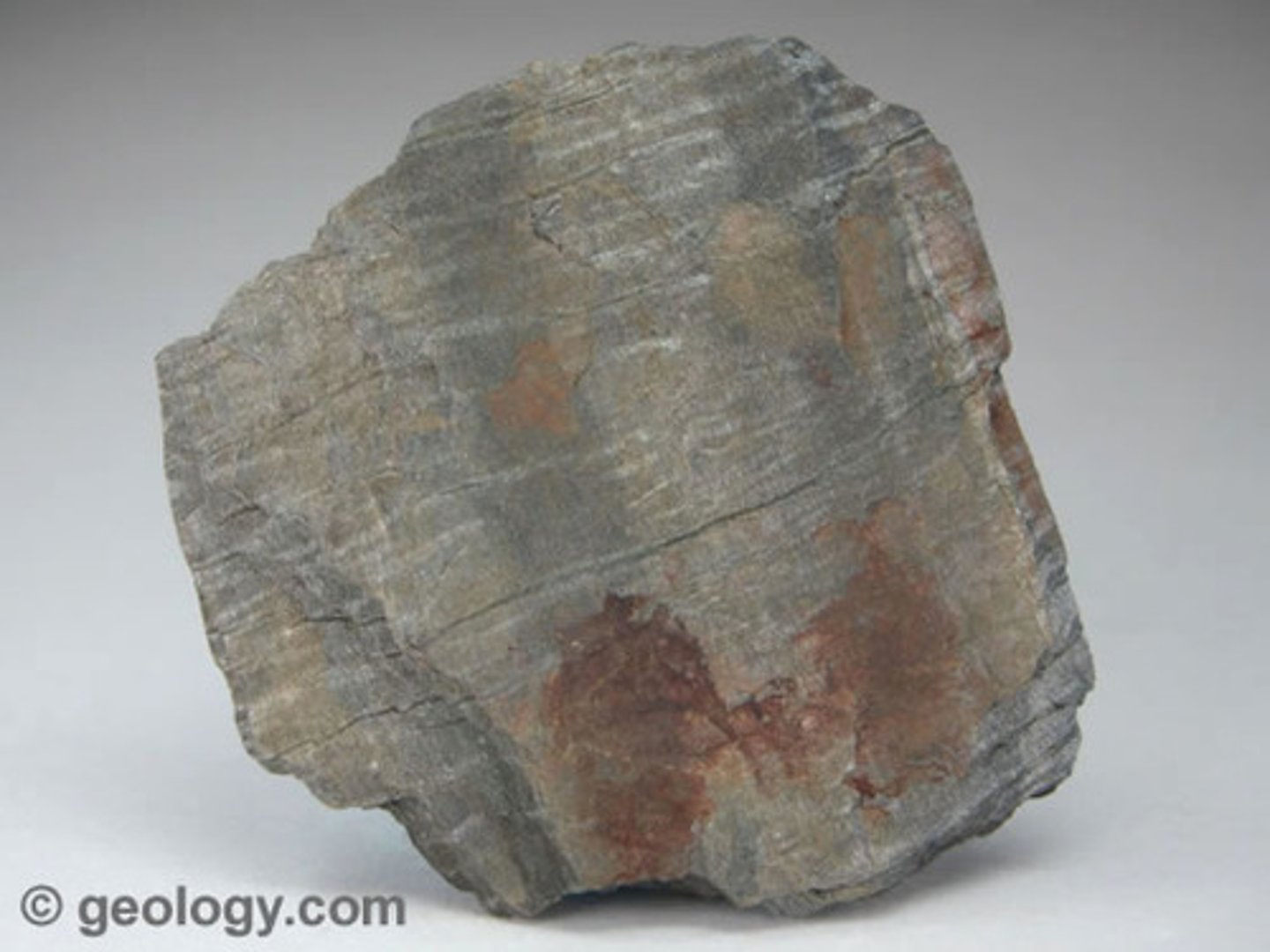 <p>metamorphic rock, fine-grained mica, lustrous and sometimes wrinkled</p>