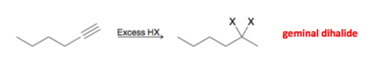 <p>alkyl 1,1- dihalide</p><p>x=Cl,Br markov</p>