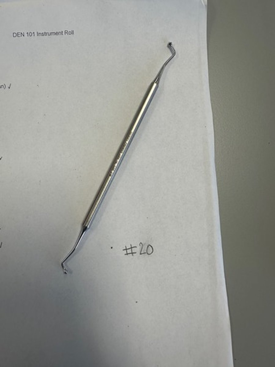 <p>Used to smooth the surface of resorative material by directing the material against the cavity wall and margin and for final conturing (restorative)</p>