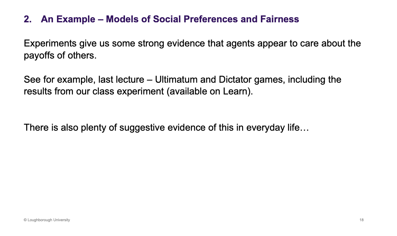 <p>People care about fairness</p>