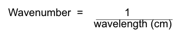 <ul><li><p>used as a measure of the freq of the absorption\</p></li><li><p>measured in cm<sup>-1</sup></p></li></ul><p></p>