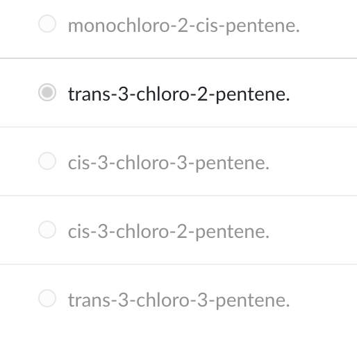 <p>&nbsp;</p><p>trans-3-chloro-2-pentene.</p>