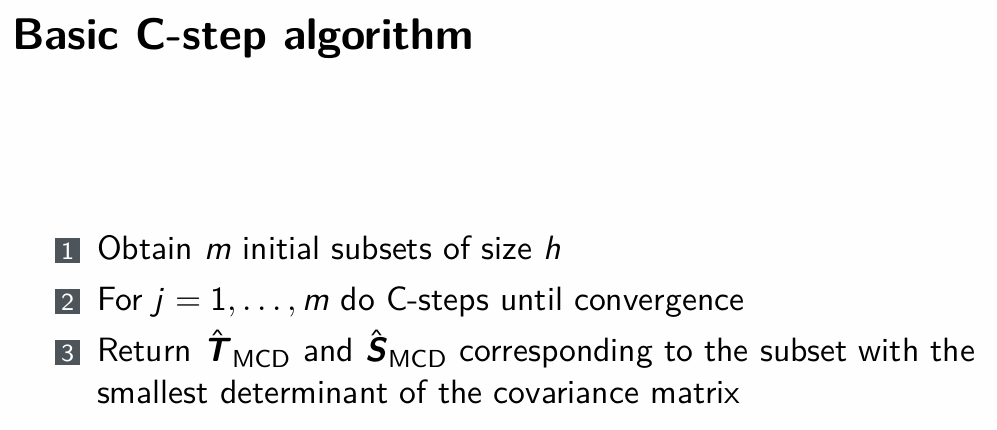 <p>If an elemental subset contains an outlier, it will influence all further iterations. In this case fully iterating C-steps until convergence is a waste of computation time.</p>