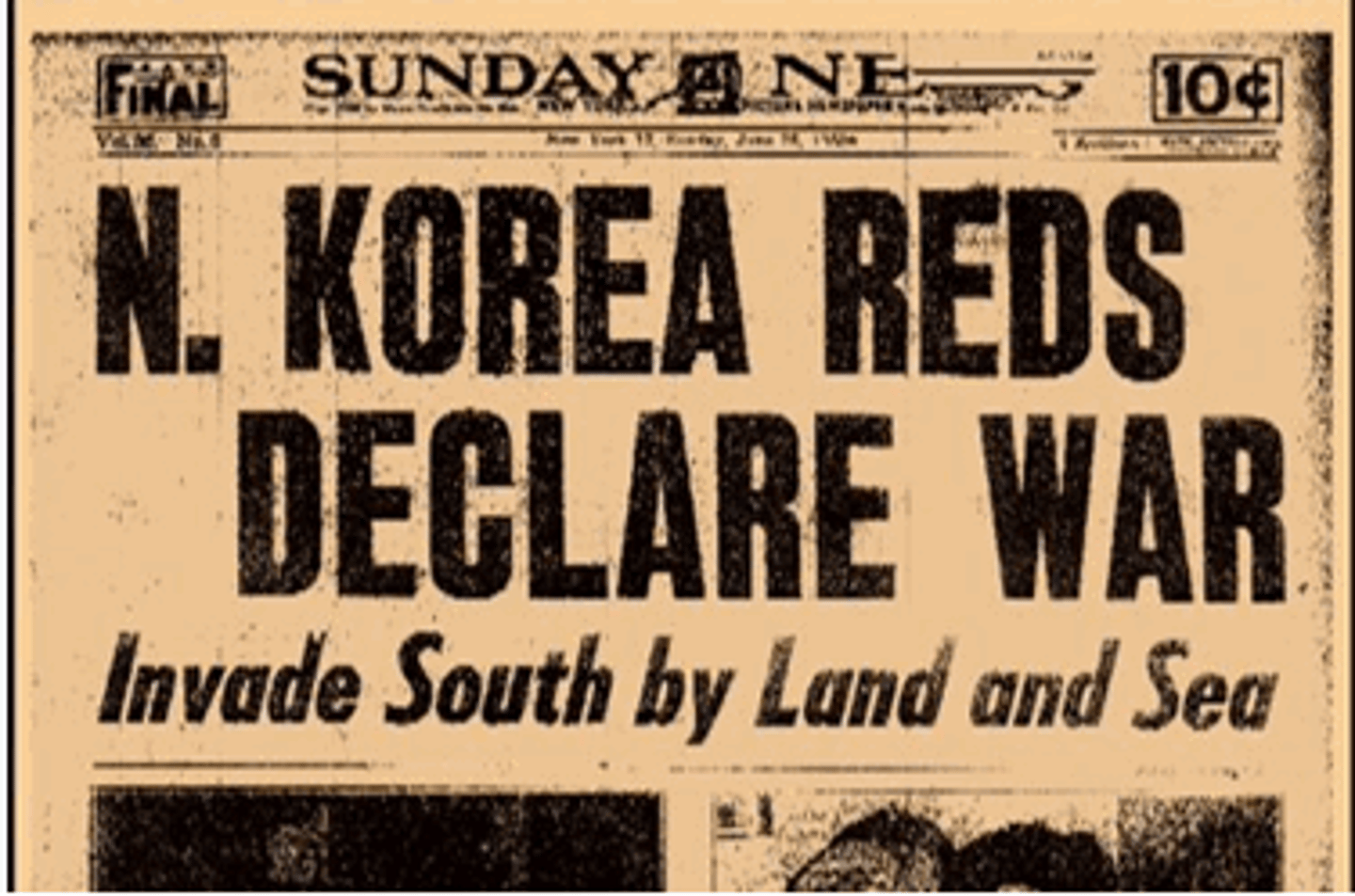 <p>event that started the Korean War</p><p>evento que inició la Guerra de Corea</p>