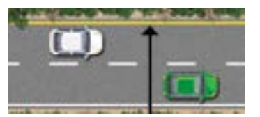 <p>Solid yellow line</p>