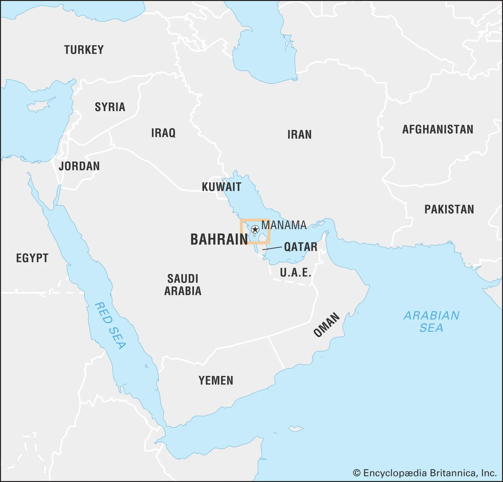 <p>Minuscule country on the westward side of Saudi Arabia</p>