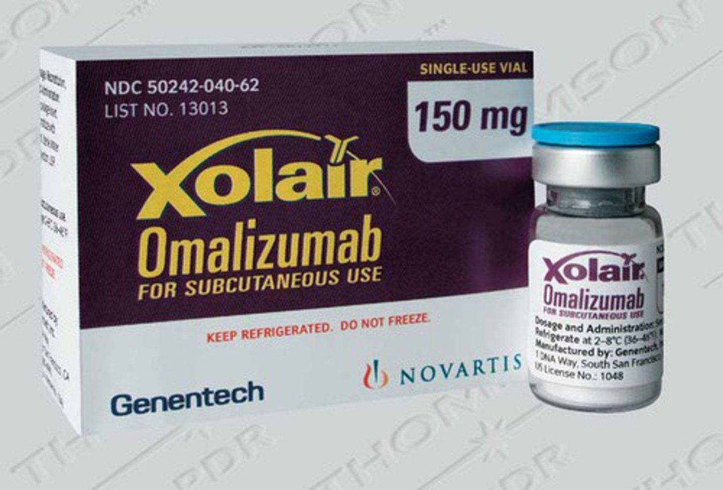 <p>Omalizumab</p><p>Monoclonal antibody</p><p>Severe persistant asthma</p>