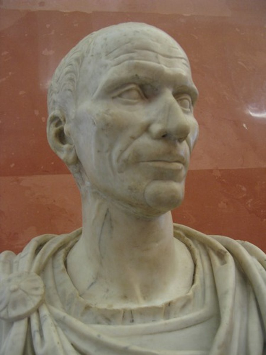 <p>Part of the first triumvirate who eventually became "emperor for life". Chose not to conquer Germany. Was assassinated by fellow senators in 44 B.C.E.</p>