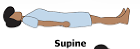 <p>Laying on your back, stomach up</p>
