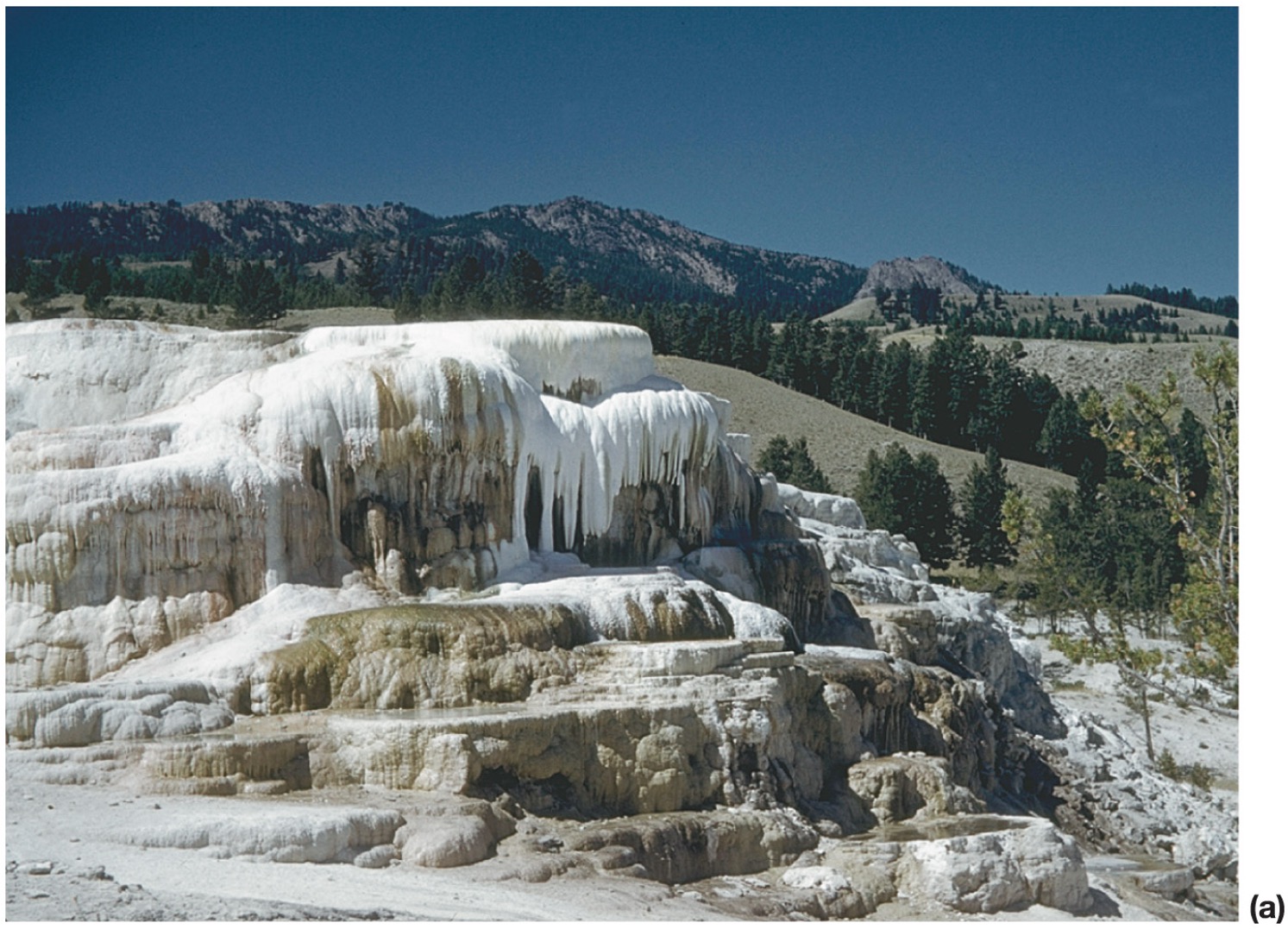 <p>when water that is rich in dissolved minerals and evaporates what happens?</p>