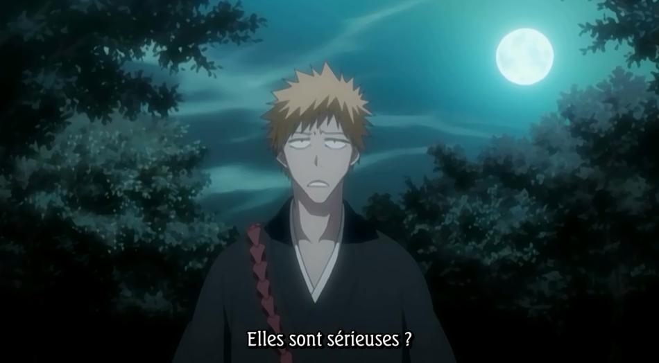 <p>(slang) マジ ou <span>まじ: </span>Seriously ?</p><p>ex: Ichigo quand les Zanpakutos de Matsumoto et Hinamori se disputent: “まじka yo?”</p>