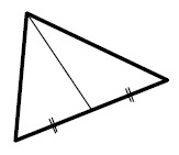 a segment joining a vertex to the midpoint of the opposite side