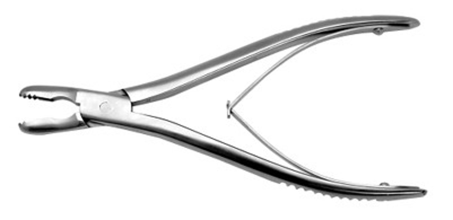 <p>This instrument has a cupped tip with sharp edges. Used to break up bits and pieces of bone for grafting purposes &amp; to remove pieces of unnecessary bone</p>