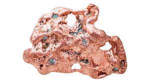 <ol><li><p>metallic luster</p></li><li><p>copper streak</p></li><li><p>copper color, tarnishes, odd shape masses, H 2.5-3</p></li></ol><p></p>