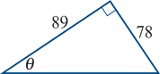 <p>find the missing angle θ, correct to one decimal place</p>