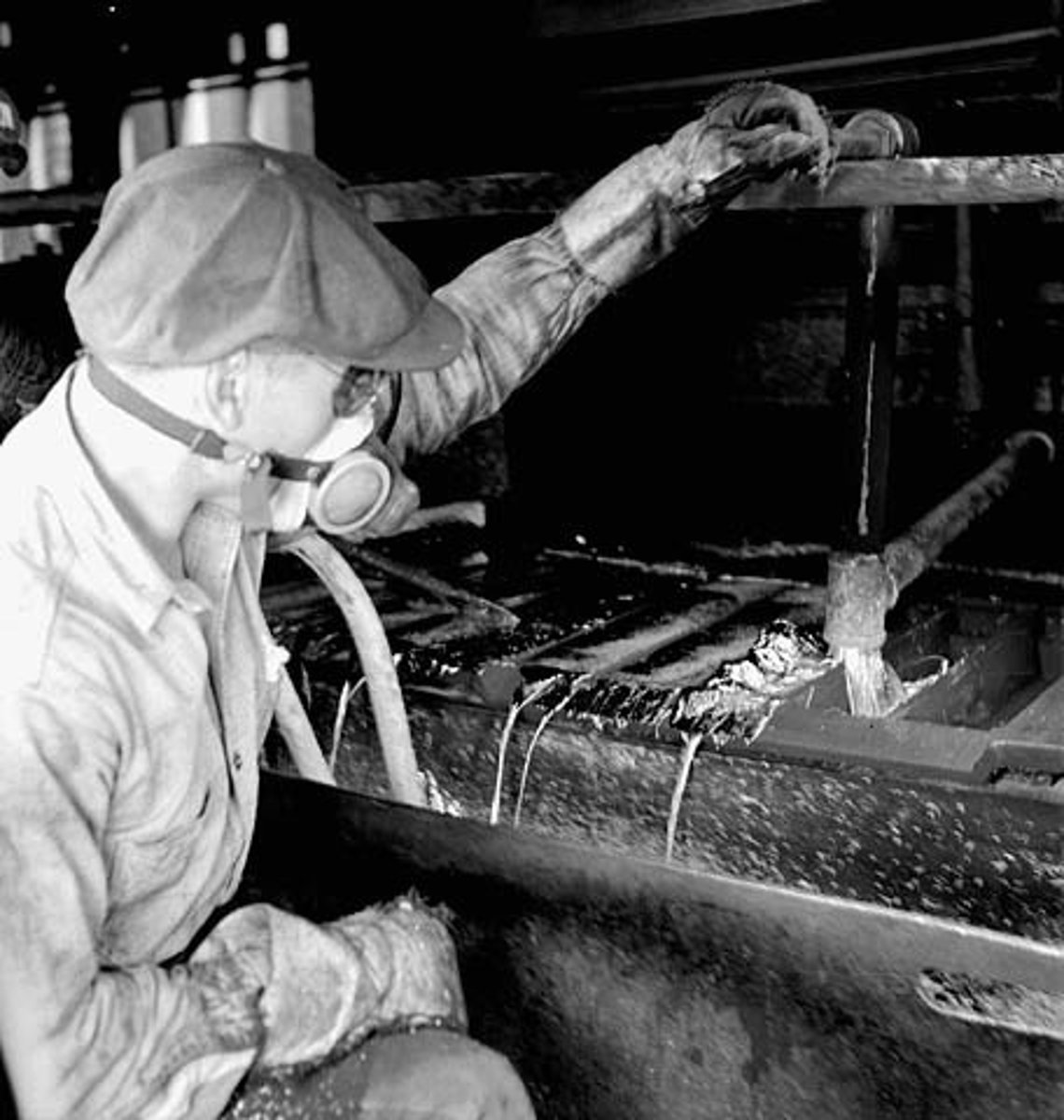 <p>the process of heating ore to remove the metal resource; produces liquid and solid hazardous waste</p>