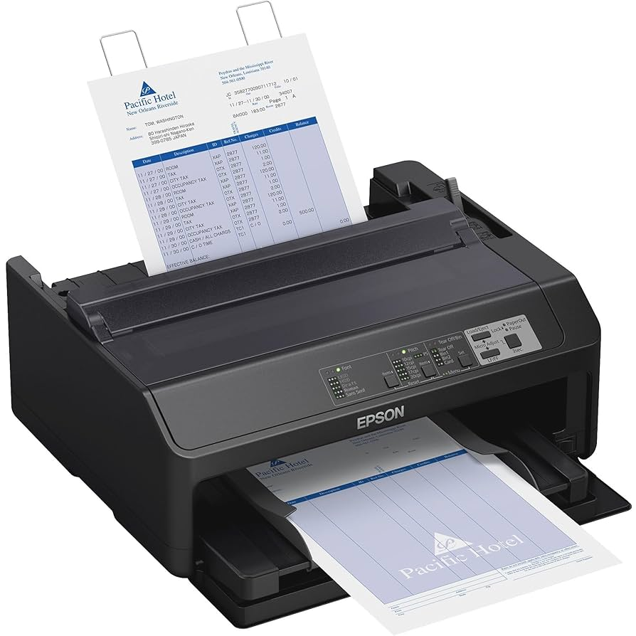 <p>A printer (e.g., dot-matrix) that uses a print head with a matrix of pins to strike an inked ribbon, making a mark on the paper. Good for carbon copies.</p>
