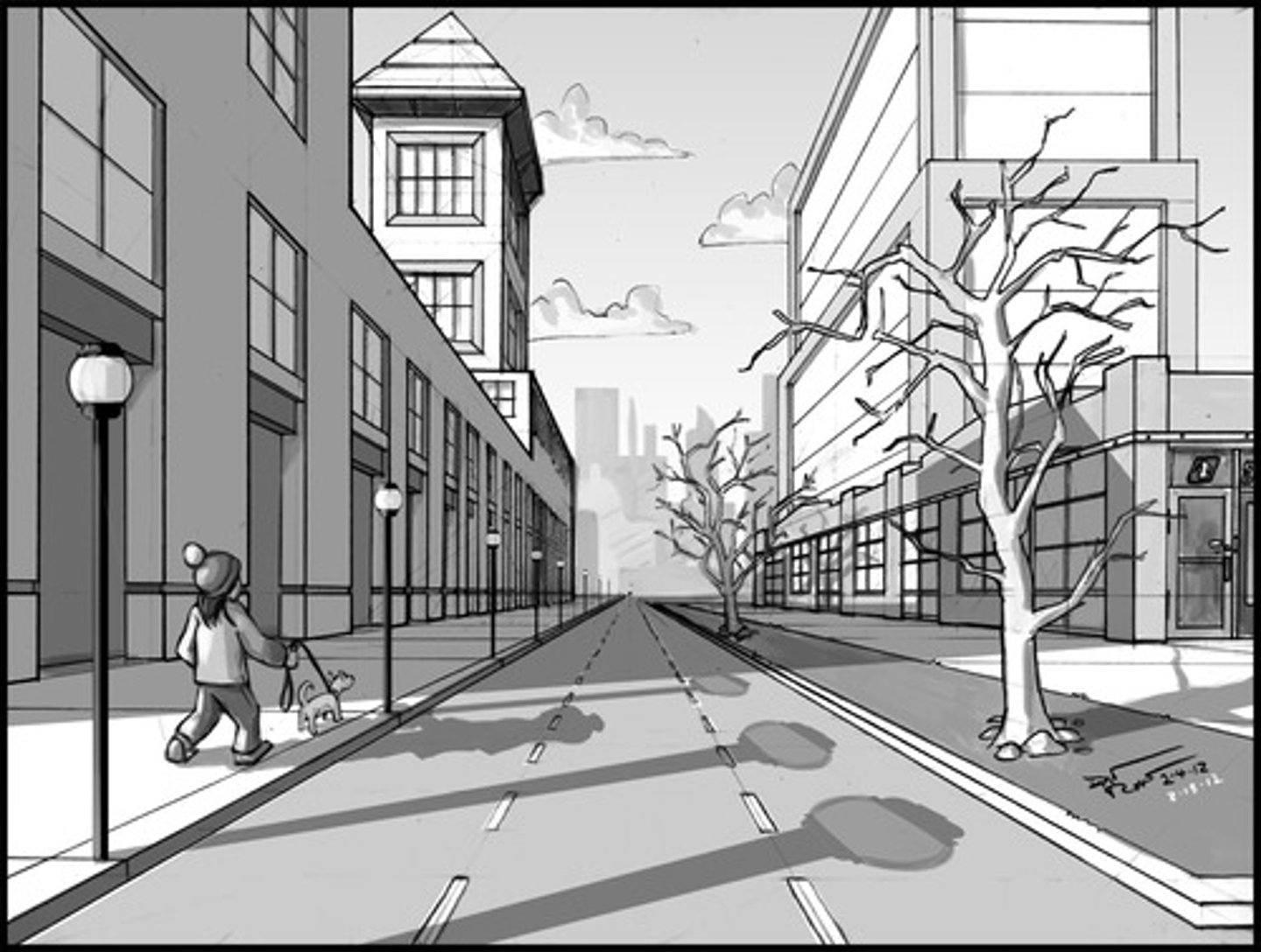 <p>Used to create depth and dimension. Artists use overlapping, color, size, and contrast to reproduce the effects of distant objects. For example, darker objects appear to be closer when using lighter and duller colors for distant objects. In a landscape, lighter objects lose focus and clarity as they appear farther away.</p>