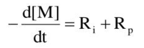 <p>rate at which monomer is consumed</p>