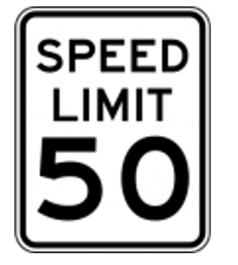 <p>What does a Speed Limit sign indicate?</p>