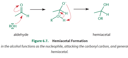 <p>Formed from a reaction between one equivalent of alcohol and an aldehyde or a ketone; Retain the hydroxyl group</p>