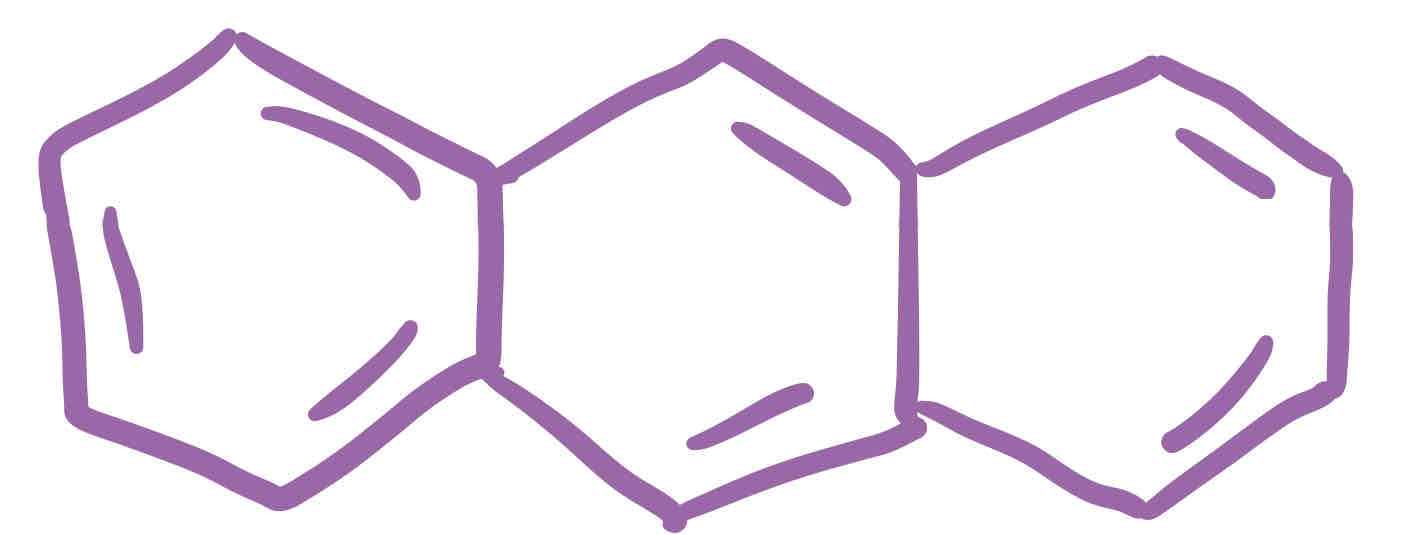 <p>3 Benzene rings (unbranched)</p>
