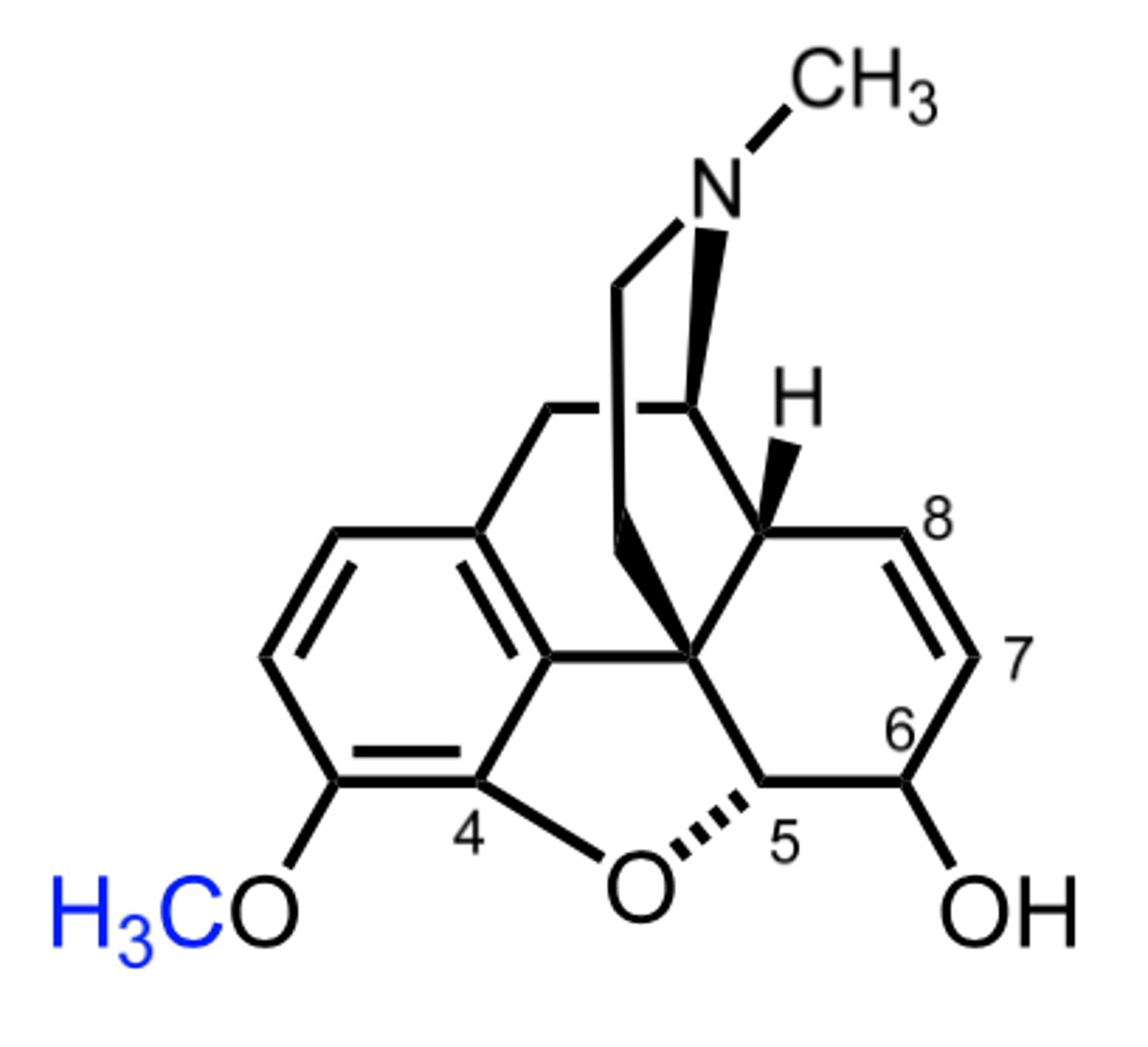<p>less potent than morphine</p>